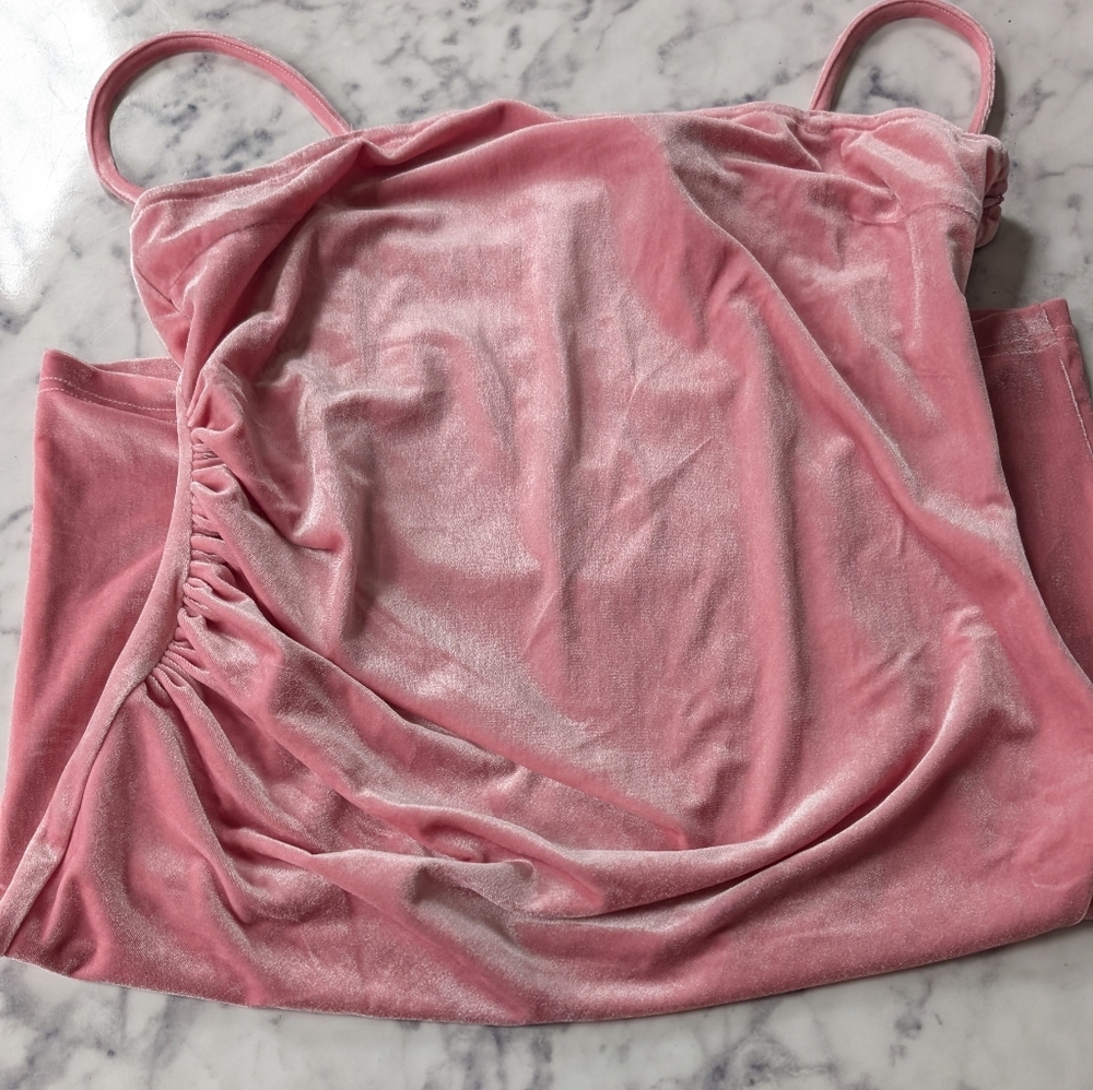 Pink Velvet Mini Dress